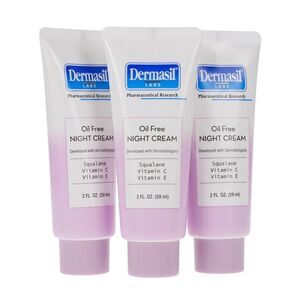 Dermasil Labs Oil Free Night Face Cream Set Of 3 Great Deal! Low Inventory